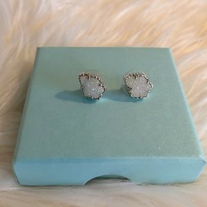 Kendra Scott Silver Stud Iridescent Drusy Earrings